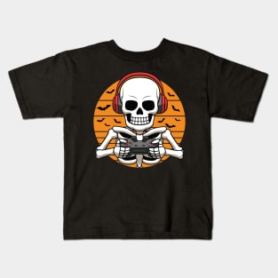 Skeleton Video Game Halloween Costume Gamer Kids T-Shirt